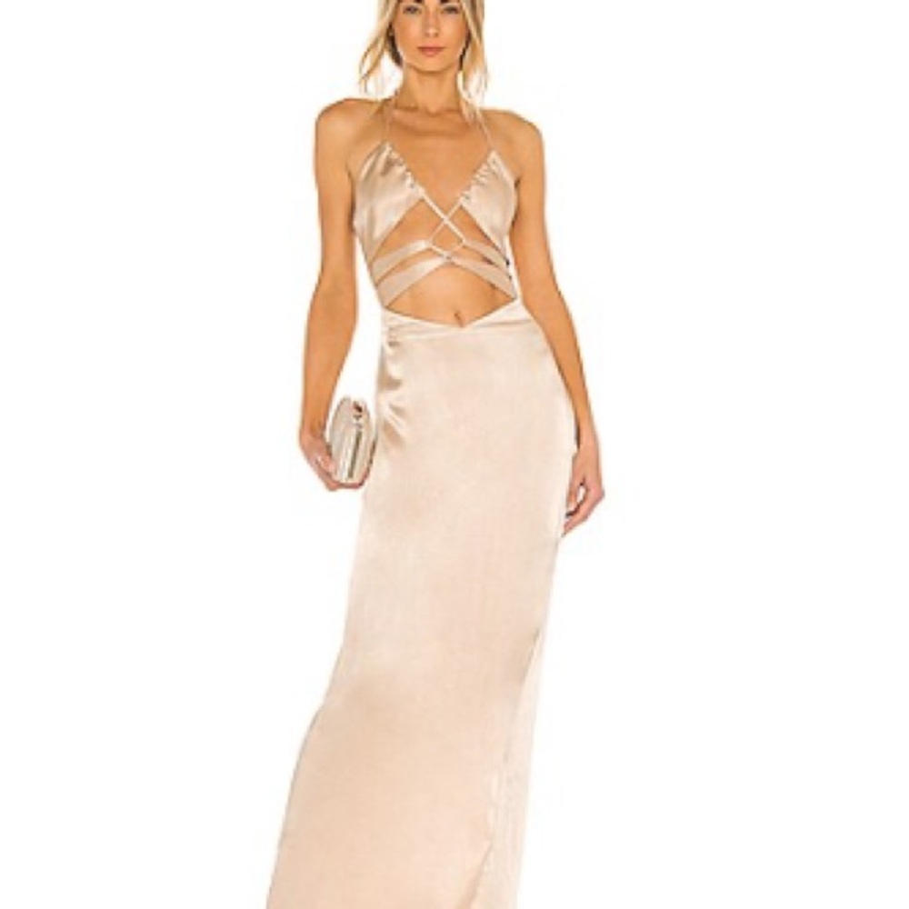Michael Costello Elegant Satin Evening Dress